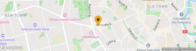 Map showing a marker over 54.680036099999995, 25.278678499999998