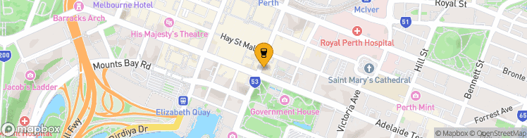 Map showing a marker over -31.9554664, 115.86012020000001