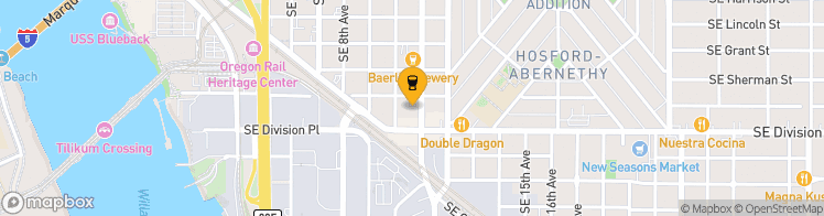 Map showing a marker over 45.505471799999995, -122.65511339999999