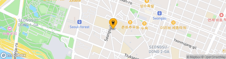 Map showing a marker over 37.5427269, 127.0494878