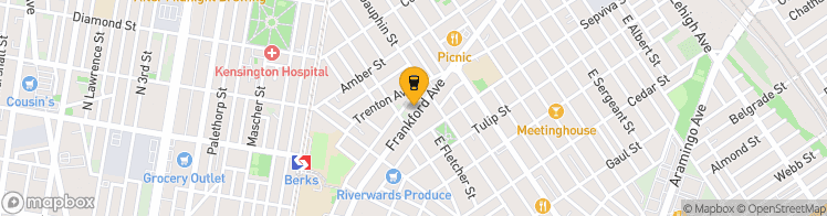 Map showing a marker over 39.980132999999995, -75.1291919