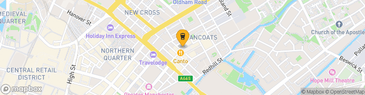 Map showing a marker over 53.484468, -2.2294394