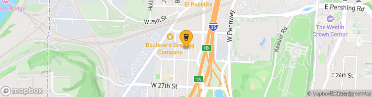 Map showing a marker over 39.0811973, -94.59542359999999