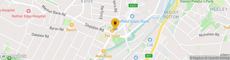 Map showing a marker over 53.3587713, -1.4817196