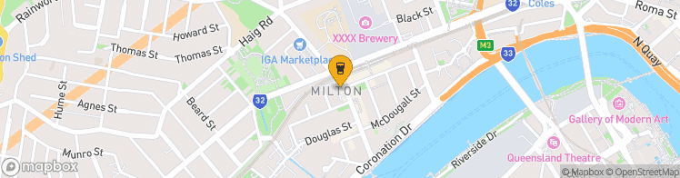 Map showing a marker over -27.469931799999998, 153.0039505