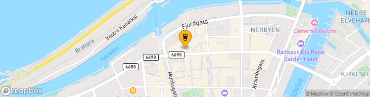 Map showing a marker over 63.4334465, 10.395284