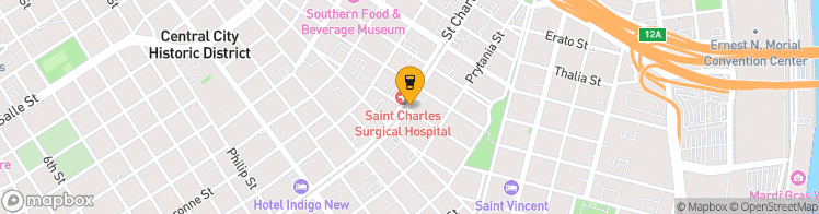 Map showing a marker over 29.93697, -90.0768425