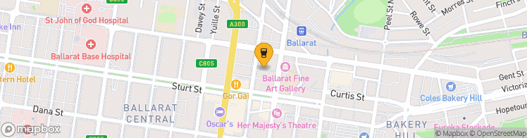 Map showing a marker over -37.5605729, 143.8570552