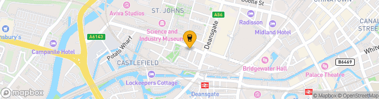 Map showing a marker over 53.475918799999995, -2.2523824