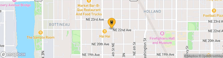 Map showing a marker over 45.010111699999996, -93.26180409999999