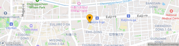 Map showing a marker over 37.5656331, 126.99115560000001