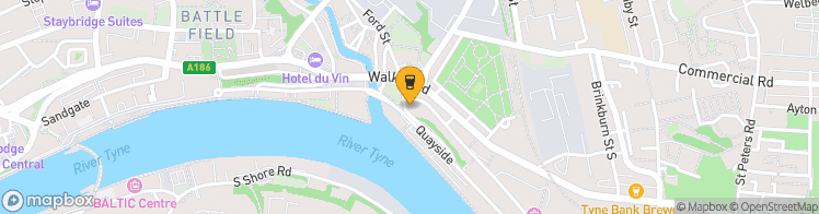 Map showing a marker over 54.9710374, -1.5870588