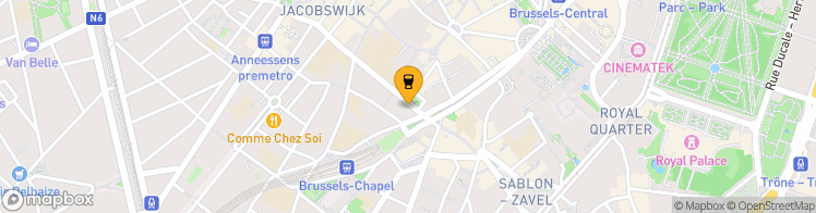 Map showing a marker over 50.842684399999996, 4.3510747