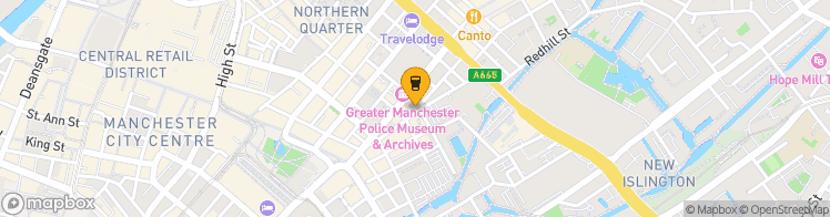 Map showing a marker over 53.4820663, -2.2319106