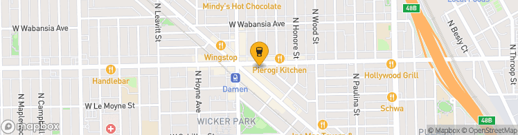 Map showing a marker over 41.9103042, -87.6761289