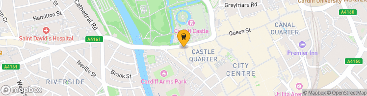 Map showing a marker over 51.4809864, -3.1818475999999998