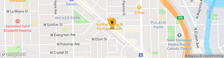 Map showing a marker over 41.906622299999995, -87.6717958