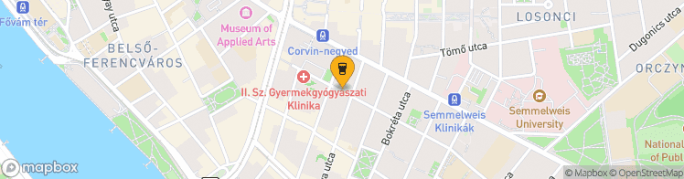Map showing a marker over 47.483573199999995, 19.072647399999997