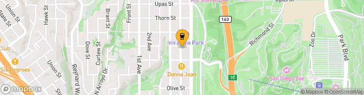 Map showing a marker over 32.737558199999995, -117.16021680000001