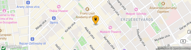 Map showing a marker over 47.5015235, 19.0659663