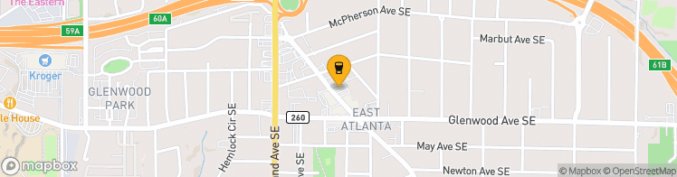 Map showing a marker over 33.7413259, -84.3462356