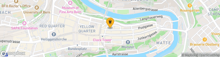 Map showing a marker over 46.948617999999996, 7.448930000000001