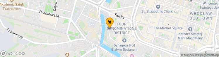 Map showing a marker over 51.1095688, 17.0232493