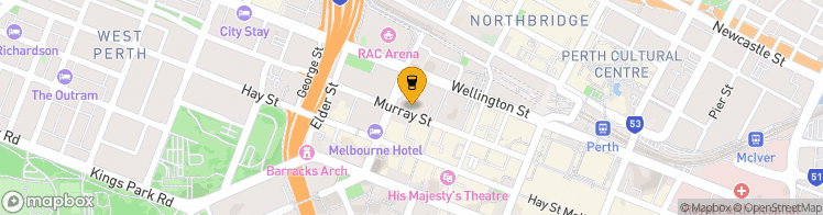 Map showing a marker over -31.9507308, 115.852962