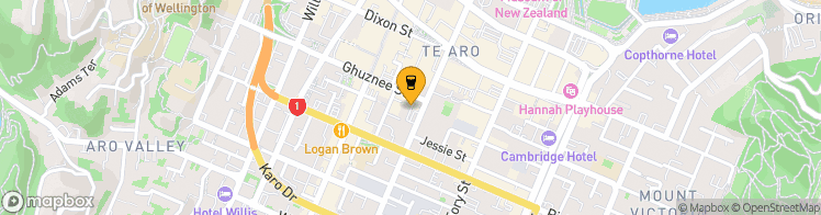 Map showing a marker over -41.2941832, 174.777348