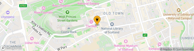 Map showing a marker over 55.9484535, -3.1941781