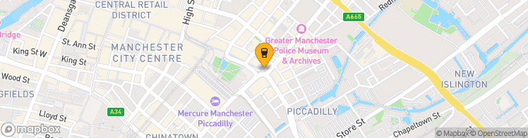 Map showing a marker over 53.4809389, -2.2346556