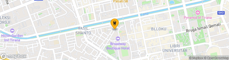 Map showing a marker over 41.321228399999995, 19.809874