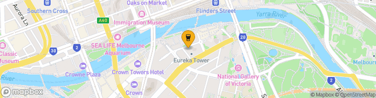 Map showing a marker over -37.8214975, 144.9643633