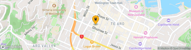 Map showing a marker over -41.292690199999996, 174.7752227