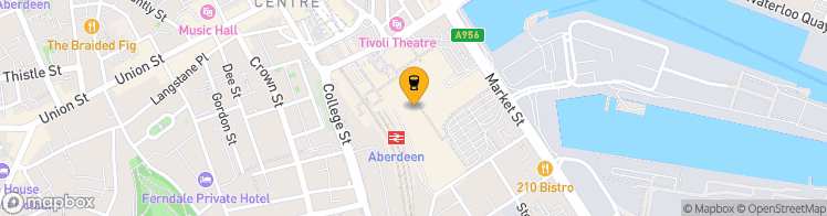 Map showing a marker over 57.143286599999996, -2.0969641