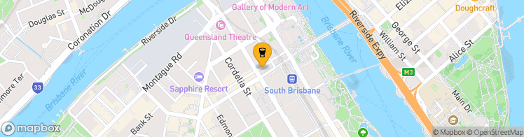 Map showing a marker over -27.474532099999998, 153.01660030000002