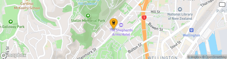 Map showing a marker over -41.2787959, 174.7690213