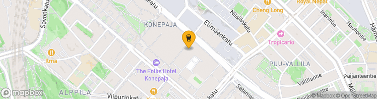 Map showing a marker over 60.193131900000004, 24.9481125