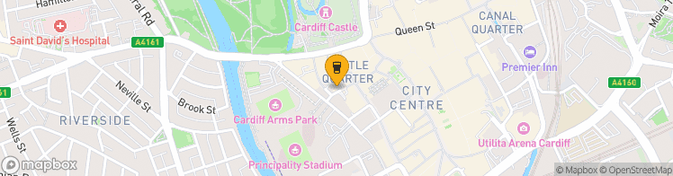 Map showing a marker over 51.480100099999994, -3.1806597