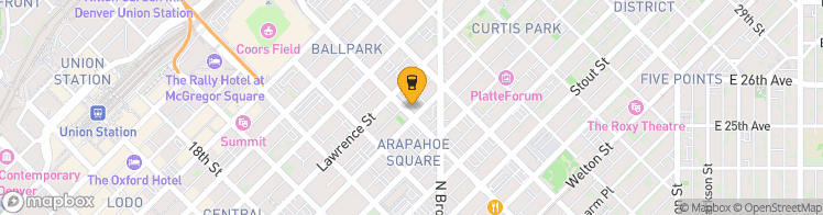 Map showing a marker over 39.753808299999996, -104.98851669999999