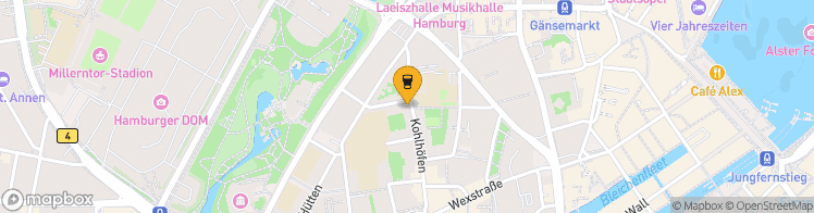 Map showing a marker over 53.553332, 9.9798165