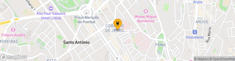 Map showing a marker over 38.7233349, -9.1458092