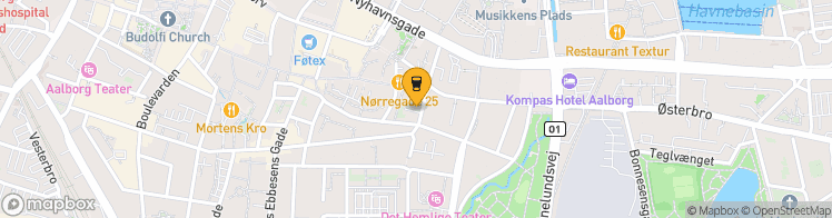Map showing a marker over 57.045993700000004, 9.929005799999999