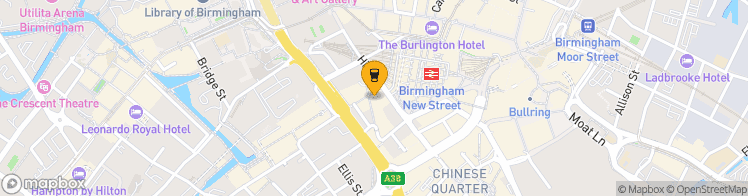 Map showing a marker over 52.4770305, -1.9011426
