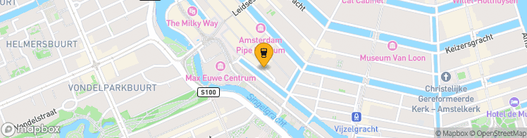 Map showing a marker over 52.3626109, 4.8855162