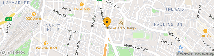 Map showing a marker over -33.8845816, 151.2181172
