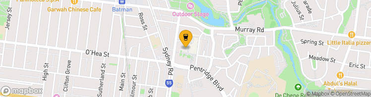 Map showing a marker over -37.7367888, 144.9683229