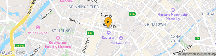 Map showing a marker over 53.4781389, -2.2472583