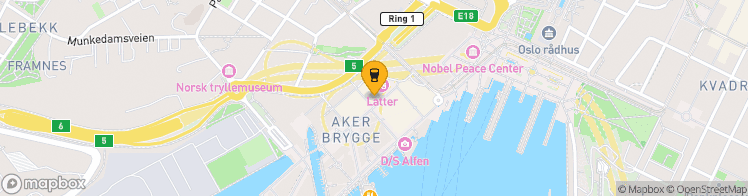 Map showing a marker over 59.9106139, 10.726165