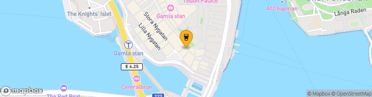 Map showing a marker over 59.3231489, 18.0719569